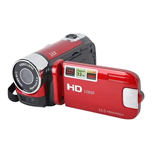 16MP - 10x Zoom Digitale Videocamera - Rood