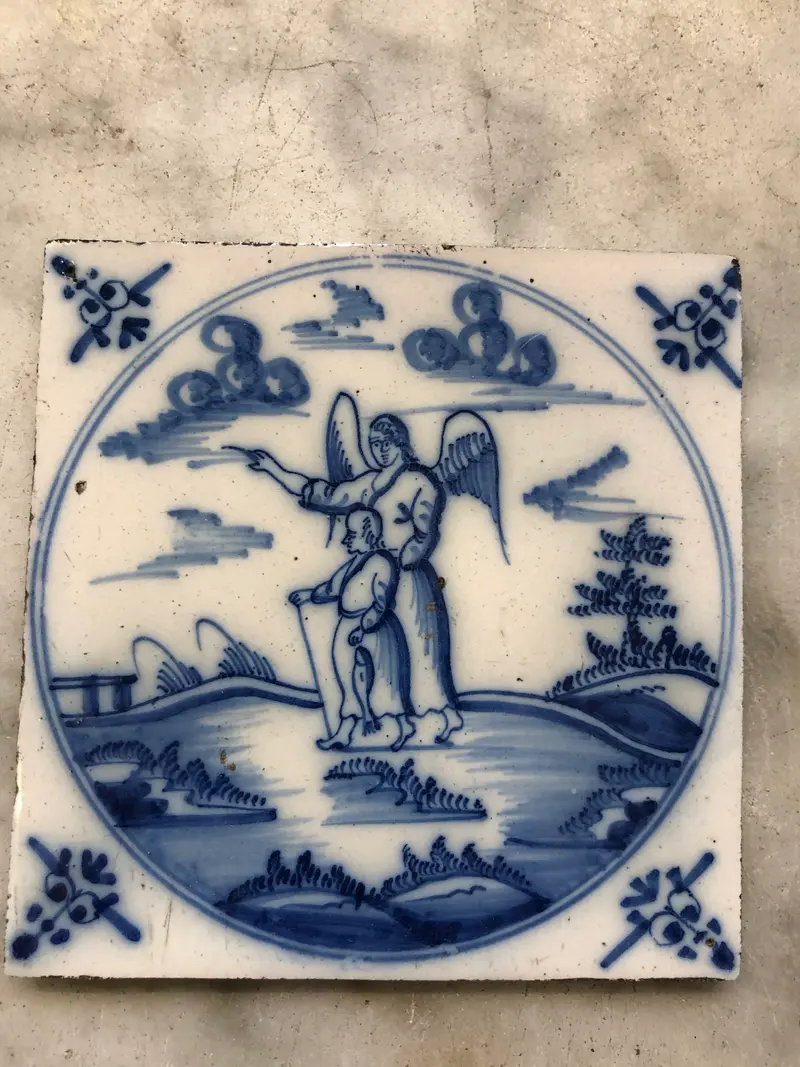 18 th century Delft handpainted tile