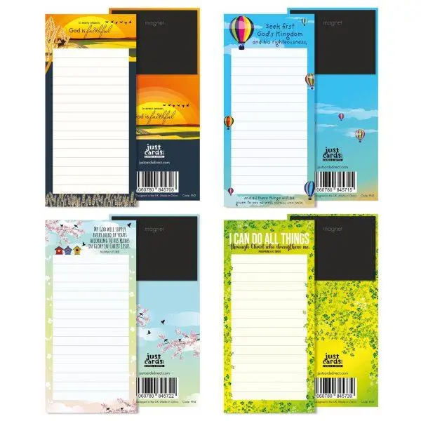 4 Christian Fridge Notepads Variety pack