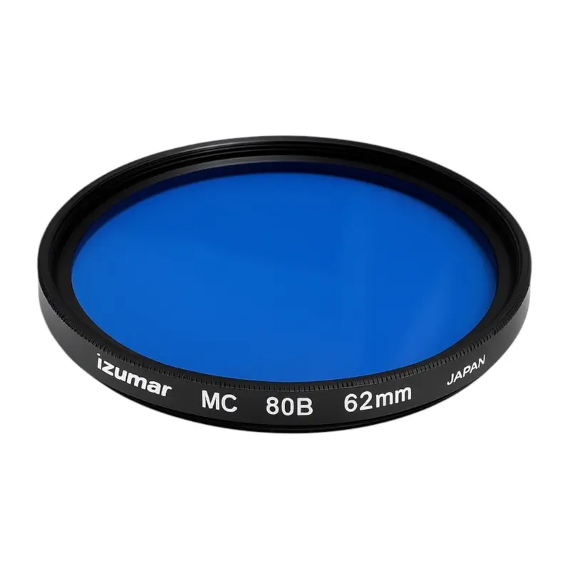 62 mm 80B Kleurconversiefilter – Koeling van Kunstlicht naar Daglicht (Nieuw)