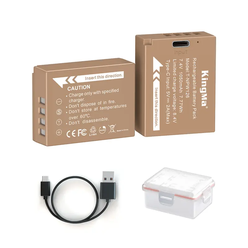 Accu voor Fujifilm NP-W126 - 1050mAh met USB-C Poort (Nieuw)