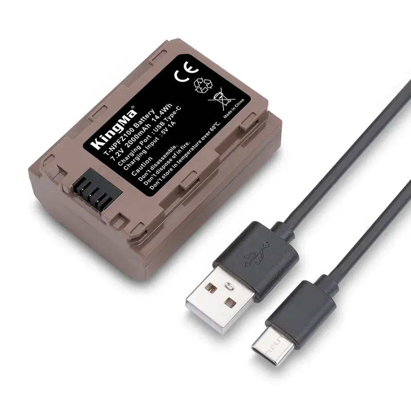 Accu voor Sony NP-FZ100 - 2000mAh met USB-C Poort (Nieuw)