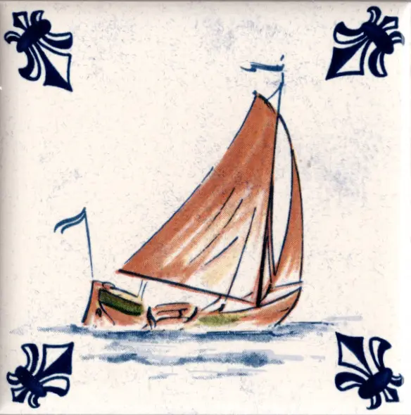 Airline Business Class Delft Blue Tile Coaster - 75 × 75 mm