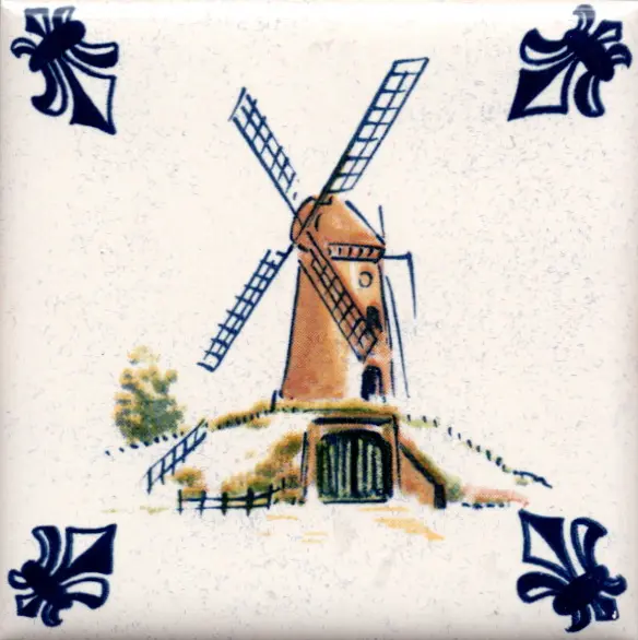 Airline Business Class Delft Blue Tile Coaster - 75 × 75 mm