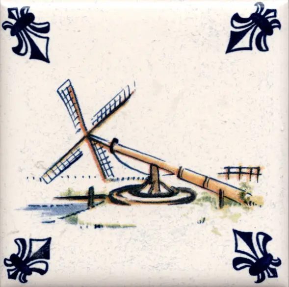 Airline Business Class Delft Blue Tile Coaster - 75 × 75 mm
