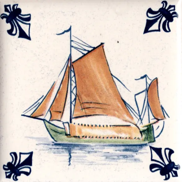 Airline Business Class Delft Blue Tile Coaster - 75 x 75 mm