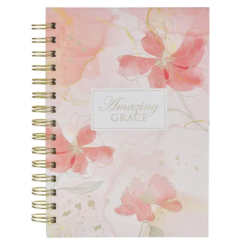 Amazing Grace Journal Spiral Pink Floral