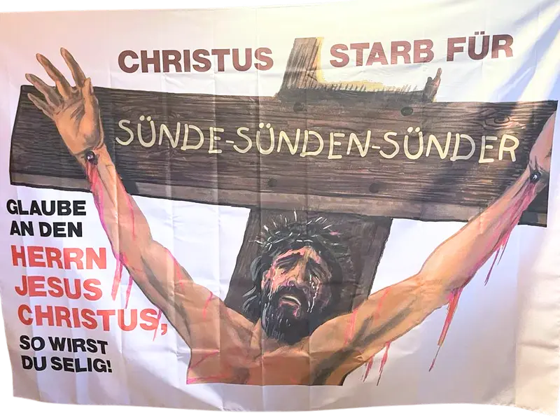 Banner - Jesus starb für Sünde, Sünden, Sünder