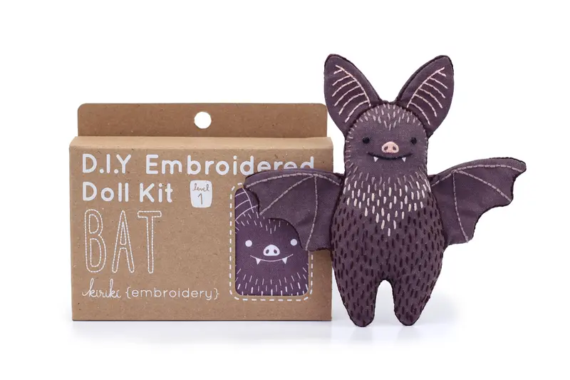 Bat Embroidery Kit - Kiriki Press