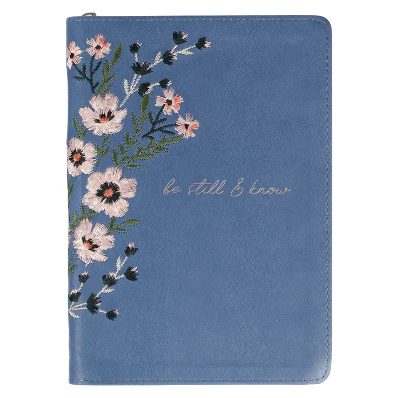 Be Still Floral Embroidered Psalm 46