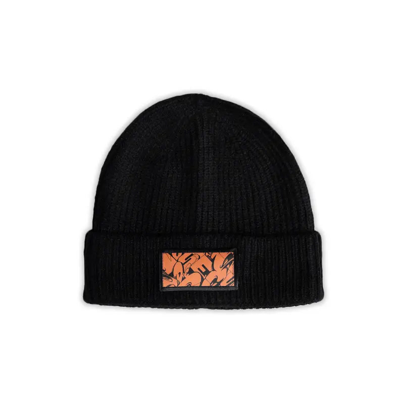 Beanie 'Orange Letters' Black