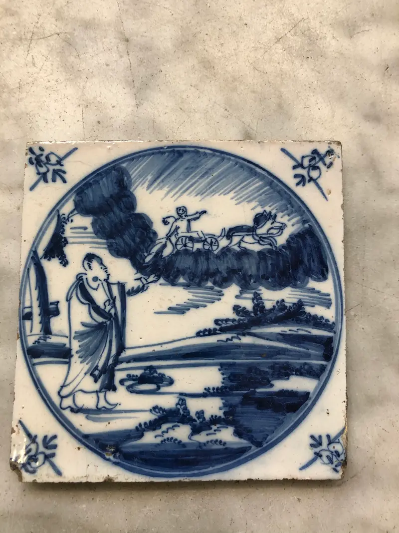 Bibical Delft handpainted dutch tile