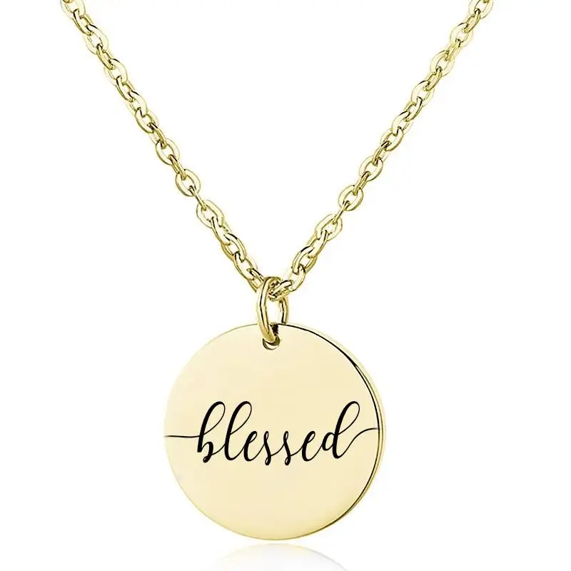 Blessed necklace gold stainless steel