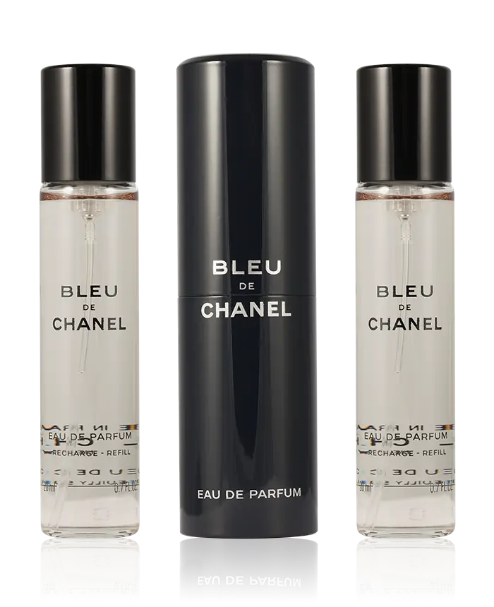 Bleu de Chanel Eau de Parfum Navulbare Reisverstuiver (Twist and Spray) 3 x 20 ml (Nieuw)