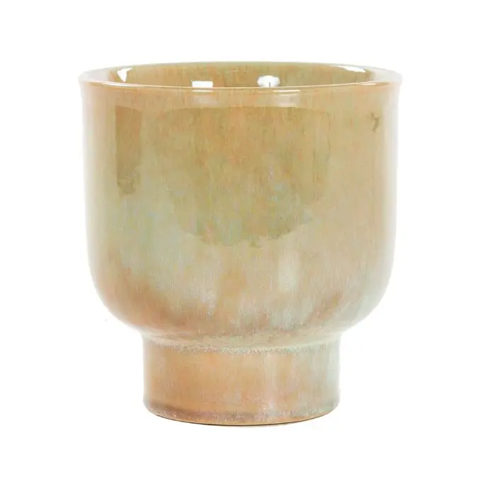 Bloempot amber met vleugjes lichte kleuren maat S