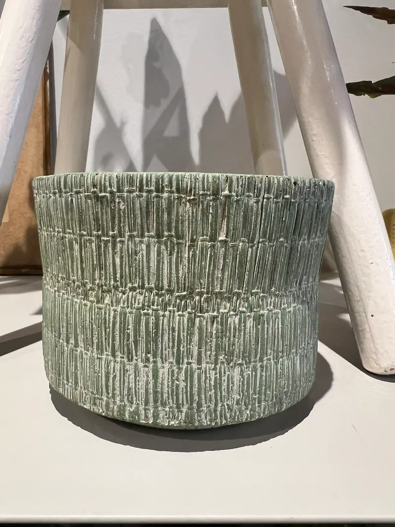 Bloempot groen met structuur