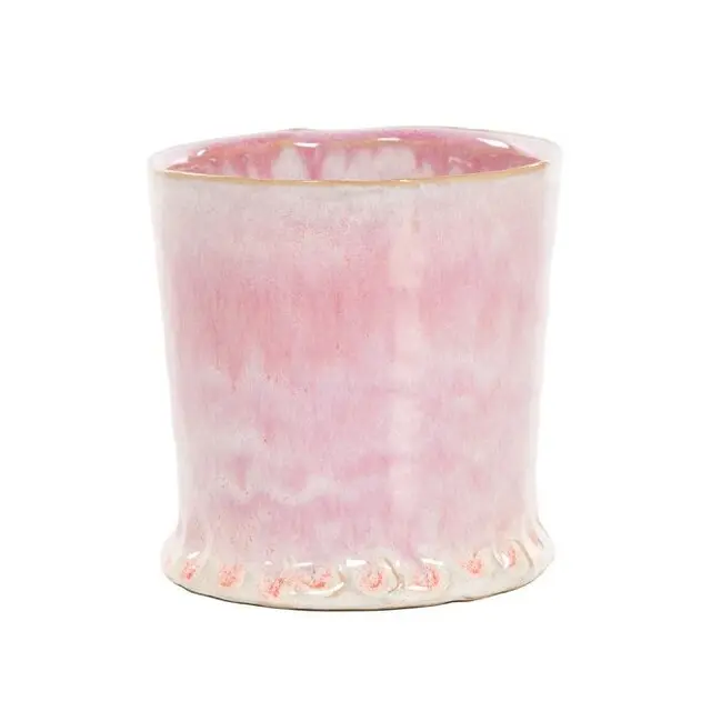 Bloempot roze met randje maat S