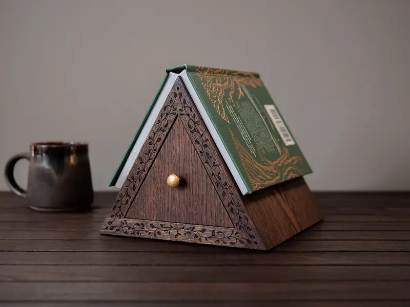 Boekenstandaard | Bladeren | Massief Donker Eiken