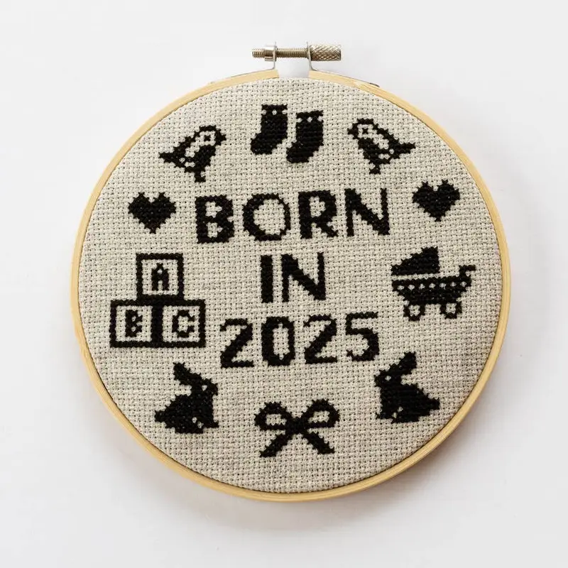‘Born In ….’ Cross Stitch Kit - Cotton Clara Craft Kits & Supplies