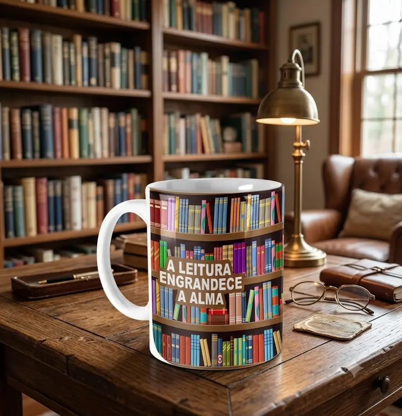 Caneca. - A leitura Engrandece a Alma