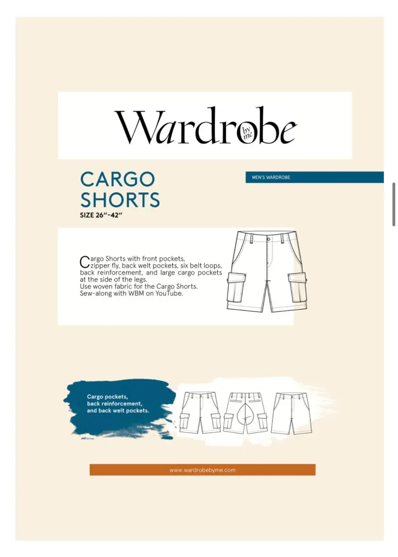 Cargo Shorts Pattern - Wardrobe by Me