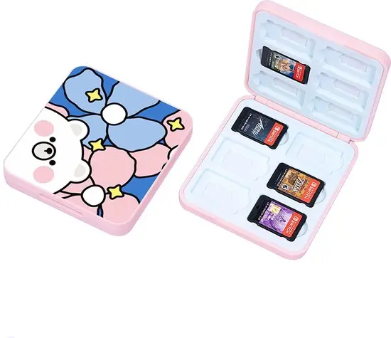 Case voor 12x Switch Game Cartridges - Roze