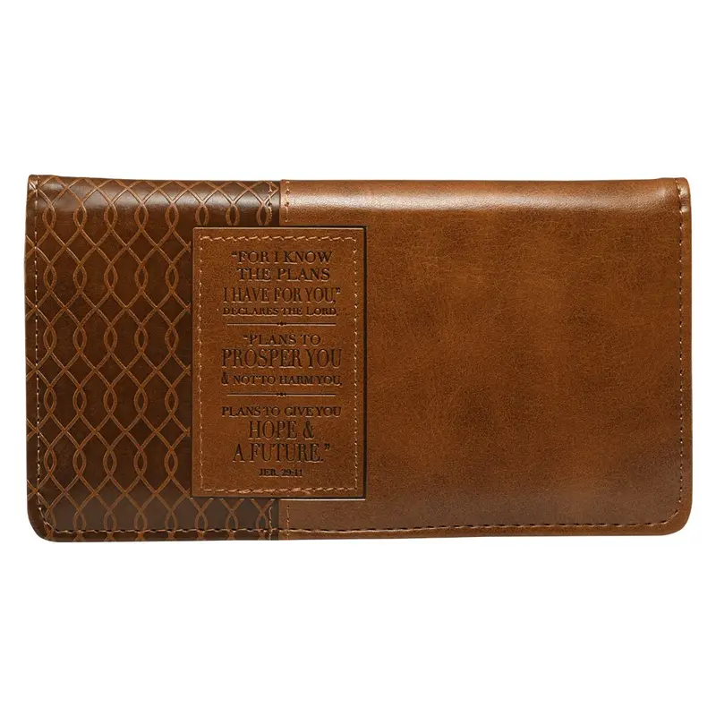 Checkbook Wallet Brown I Know the Plans Jer. 29