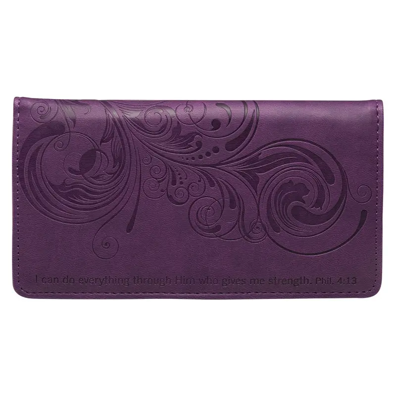 Checkbook Wallet Purple I Can Do Everything Phil. 4