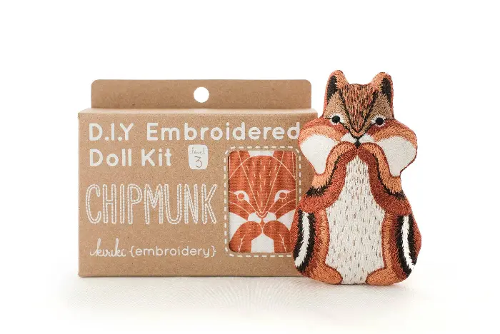 Chipmunk Embroidery Kit - Kiriki Press
