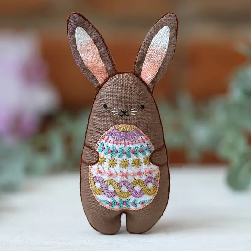 Chocolate Bunny Embroidery Kit (Limited Edition) - Kiriki Press