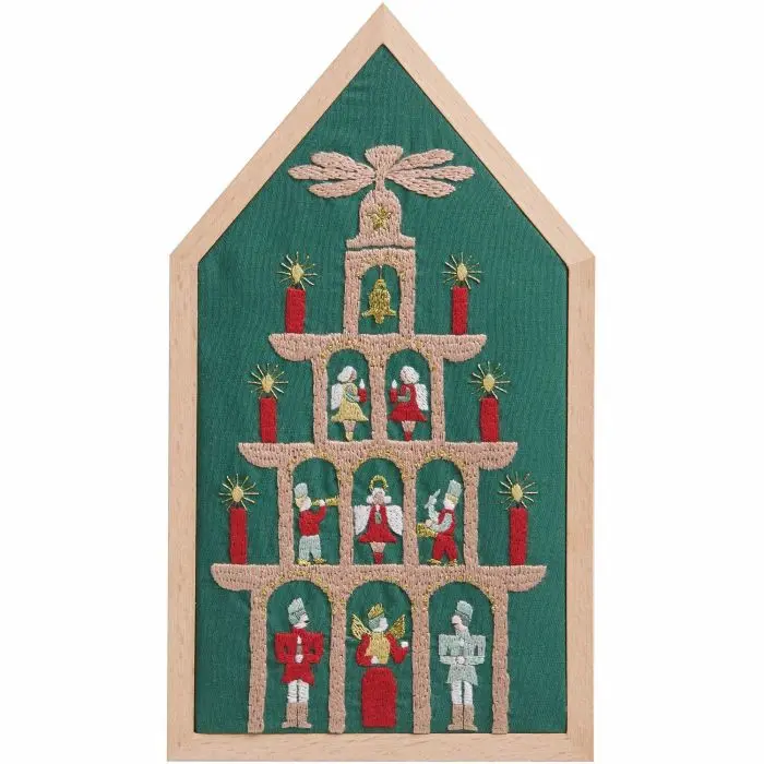 Christmas Pyramid Pre Drawn Embroidery Kit - Rico Design