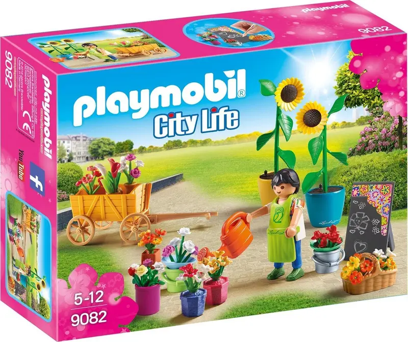 City Life Bloemist met Handkar en Reclamebord - 9082 (Nieuw)