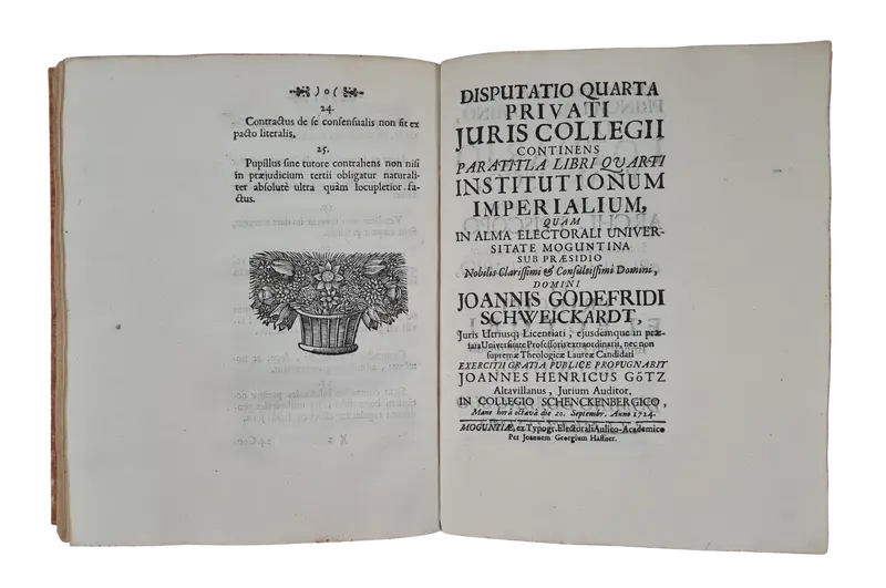 Collection of unrecorded juridical dissertations that mark the return of law at Mainz University