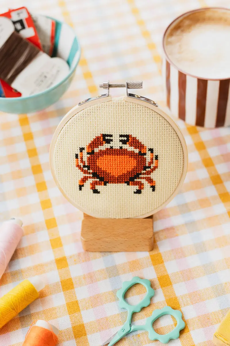 Crab Cross Stitch Kit - Cotton Clara Craft Kits & Supplies