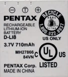 D-LI8 Accu / Batterij