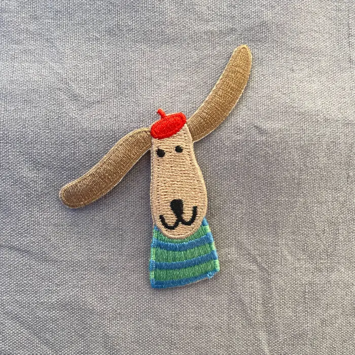 Dachshund with Beret Iron-On Patch-Hannahs Firlefanz