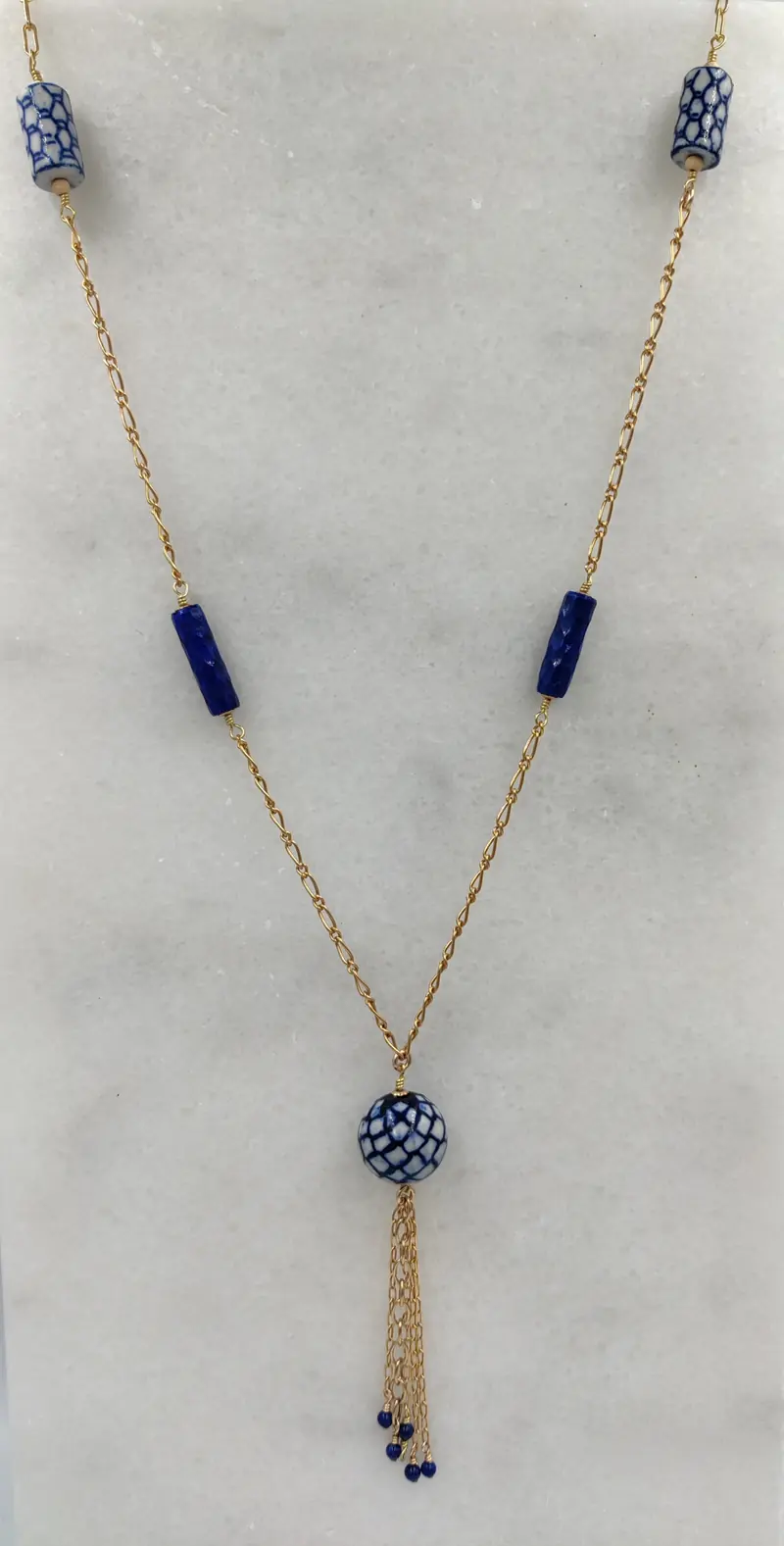 Delft Blue Evelyn Rope Lapis Lazuli Necklace