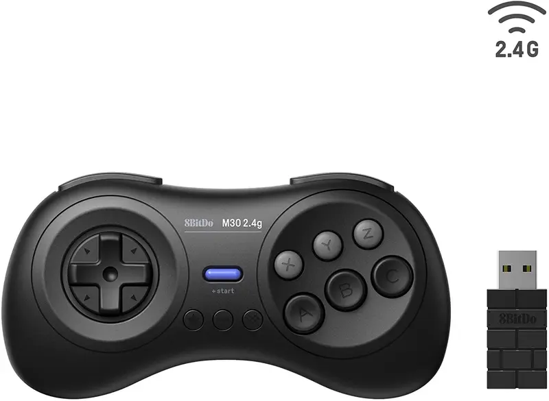 Draadloze Controller voor Mega Drive Mini Classic - Zwart (Nieuw)