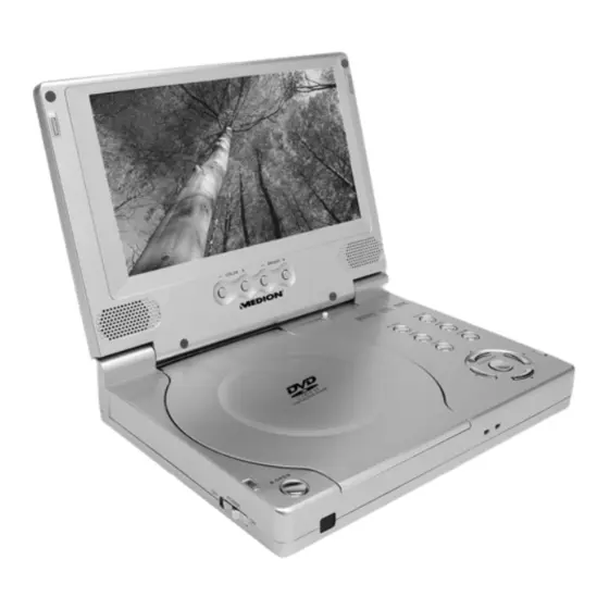 Draagbare DVD-speler MD 42167 met Accu, AV In/Out en Optische Digitale Uitgang (Incl. Autolader - ZONDER Stroomadapter)