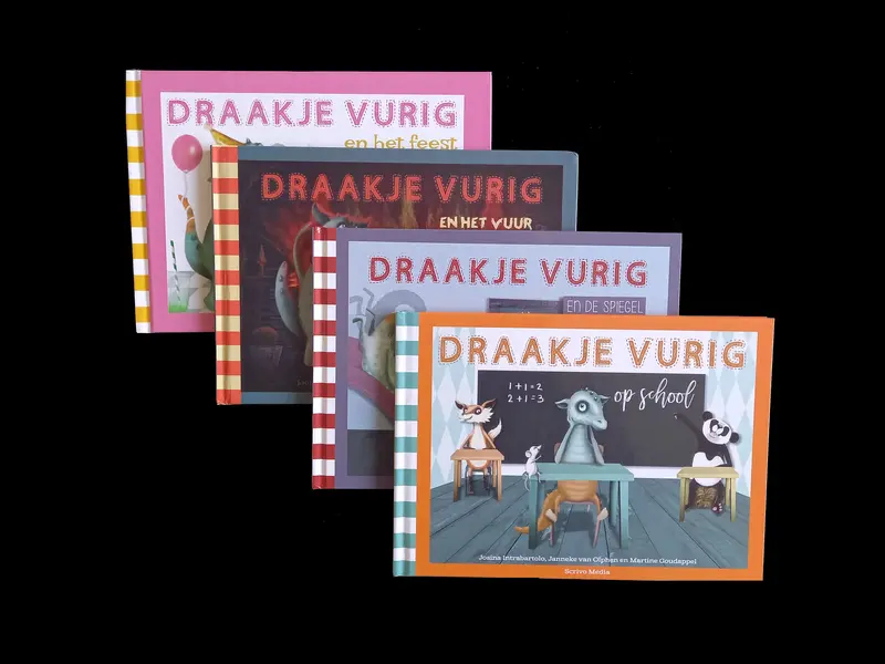 Draakje Vurig set 4 delen - deel 2 tot en met deel 5