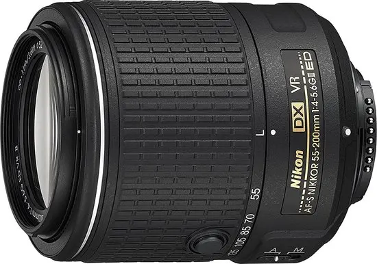 DX AF-S Nikkor 55-200mm f4-5.6G ED VR II Lens (In doos)