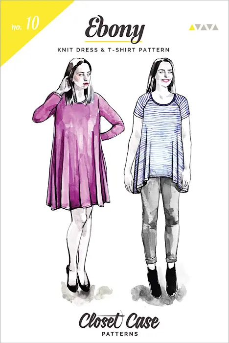 Ebony T-Shirt + Knit Dress - Closet Core Patterns
