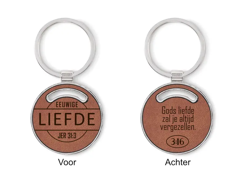 Eeuwige liefde sleutelhanger Metaal en kunstleer