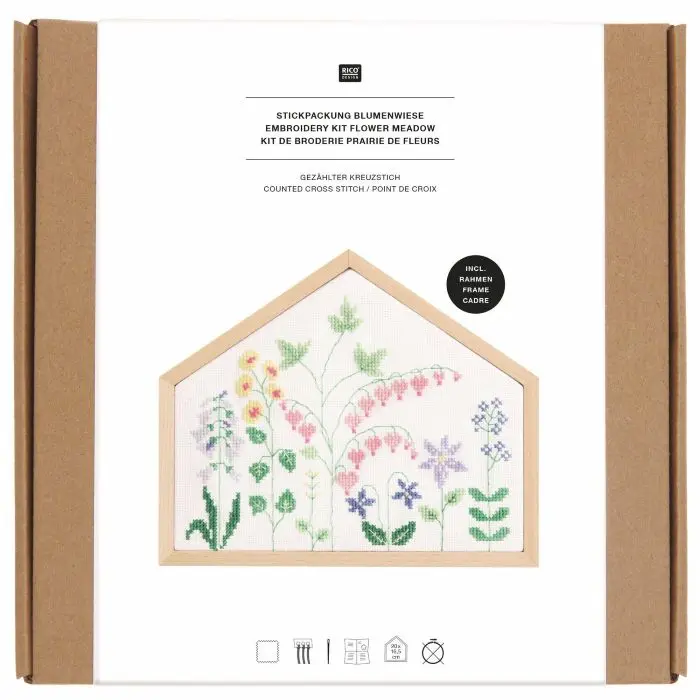 Embroidery kit Counted cross stitch Flower meadow - Rico Design