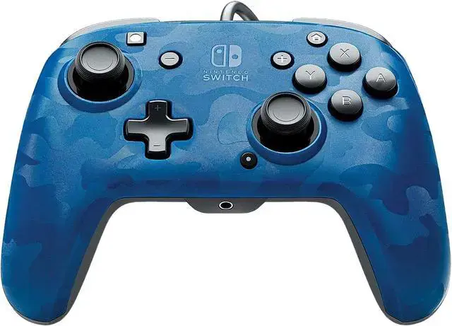 Faceoff Deluxe+ Audio Controller Bedraad voor Nintendo Switch - Blauw Camo