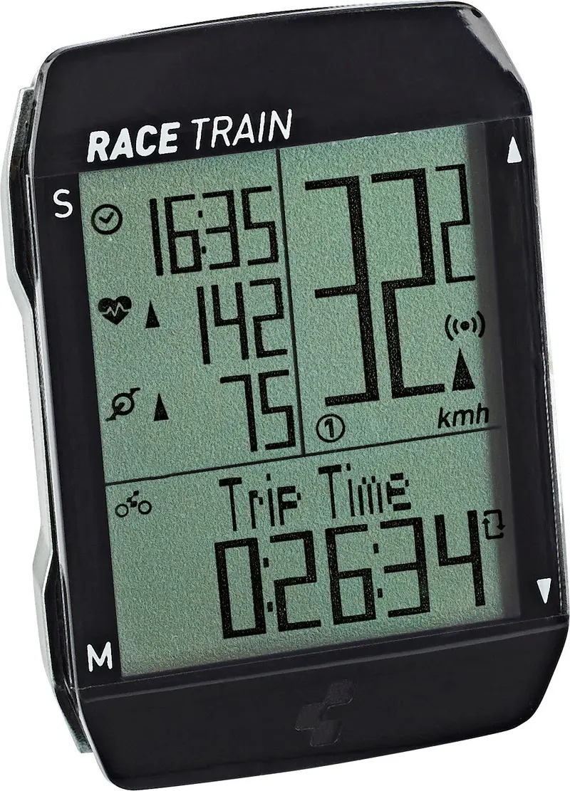 Fietscomputer Race Train (Draadloos, Hartslag- & Cadansfuncties) - Zwart (Nieuw)