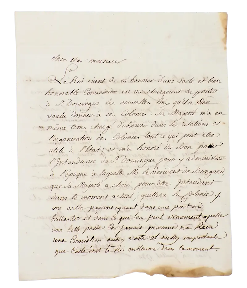 Foulquier, Autograph letter signed, 1780.