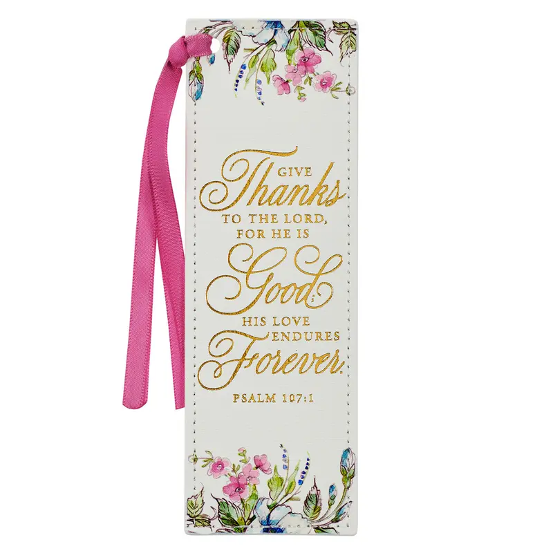 Give Thanks White Floral Psalm 107