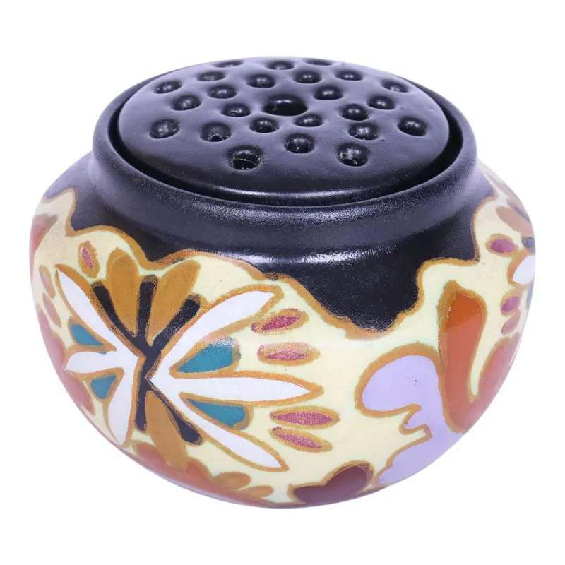 Gouda Rozenkom met Bloemrooster - Art Nouveau Aardewerk (Pique-Fleurs)