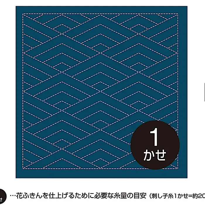Hana-Fukin Sashiko Sampler H-2037 Hishi Seigaiha - Olympus